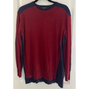 J. Crew Crimson and Navy Wool Knit Oversized Fall Sweater Women’s Size XS